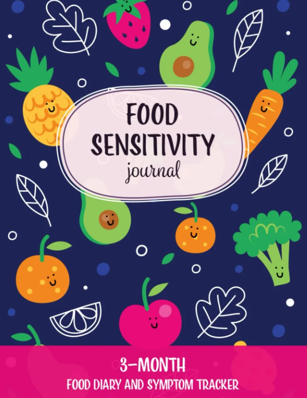 Food Sensitivity Journal: Cute 3-Month Food Diary and Symptom Tracker, Low-FODMAP Food Diary, IBS Diet Notebook, Food Allergy Logbook
