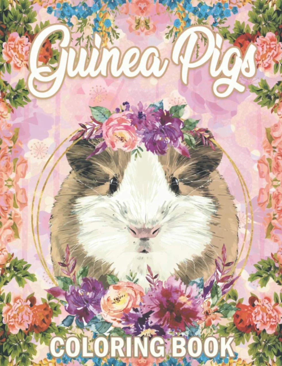 Guinea Pig Coloring Book: Cute Adult Coloring Book with Beautiful Guinea Pig Designs, Mandalas, Flowers & Patterns