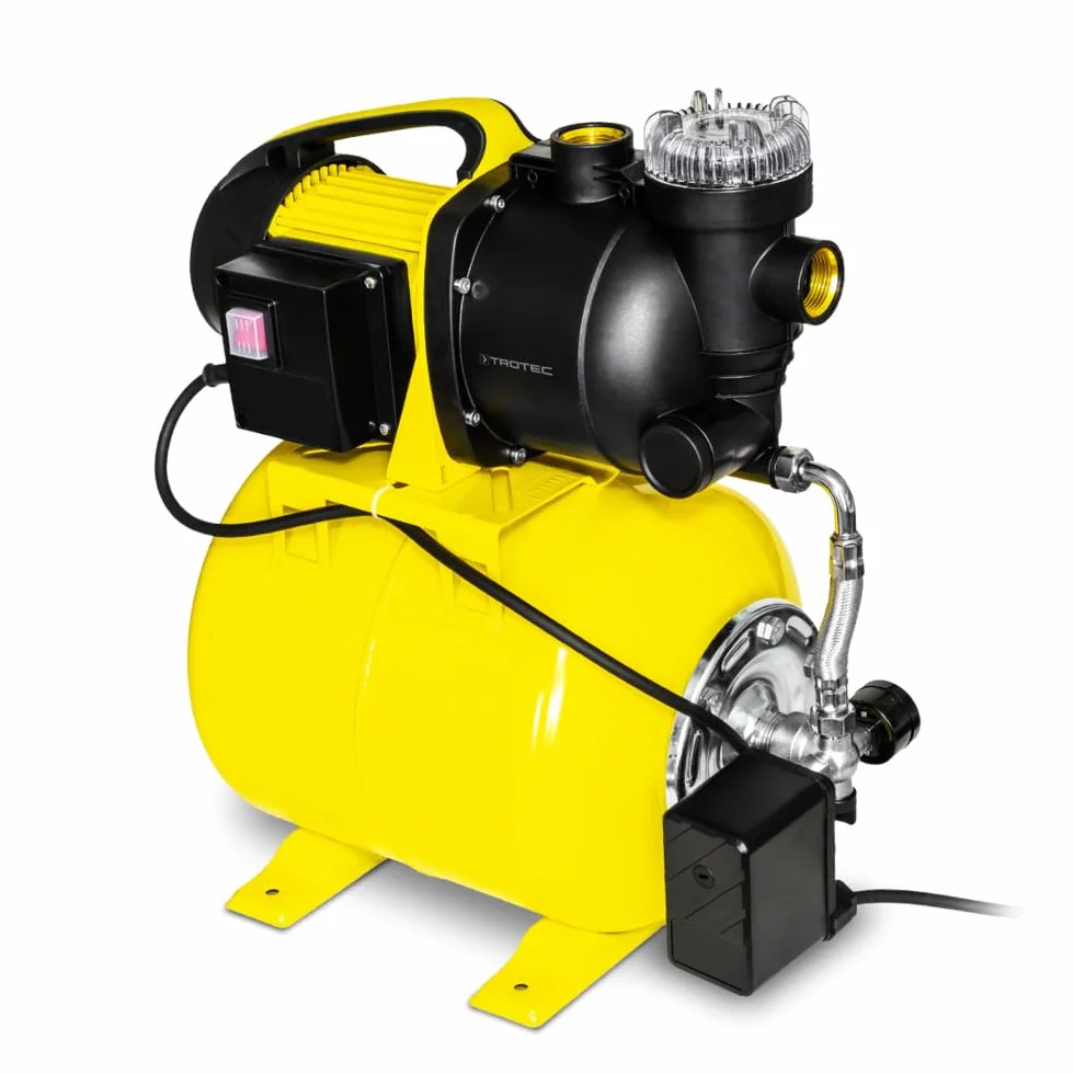 TROTEC TGP 1025 EF hydrofor domowy – pompa z filtrem wstępnym, moc 3500 l/h, 1000 W, wysokość tłoczenia 30 m – energooszczędna, Auto-Restart, Auto-Stop, do zaopatrzenia w wodę użytkową, nawadniania