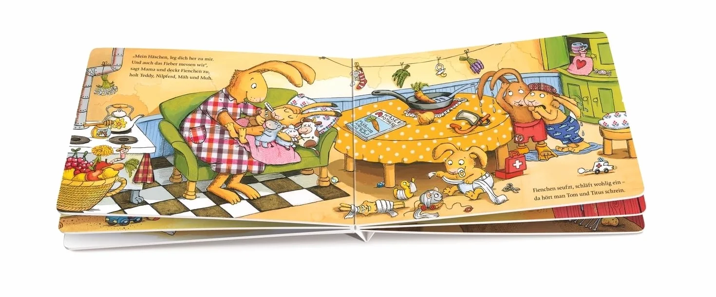 Wenn sieben kleine Hasen Schnupfennasen haben: Bilderbuch-Geschichte für Kinder ab 2 Jahren