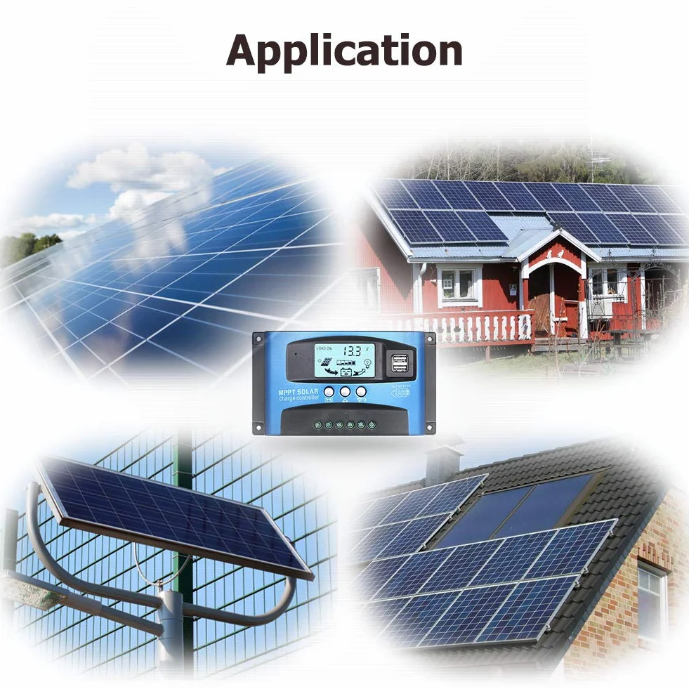 SolaMr 40A Solar Charge Controller 12V/24V Solar Panel Battery Charge Regulator z wyświetlaczem LCD i podwójnym portem USB - 40A