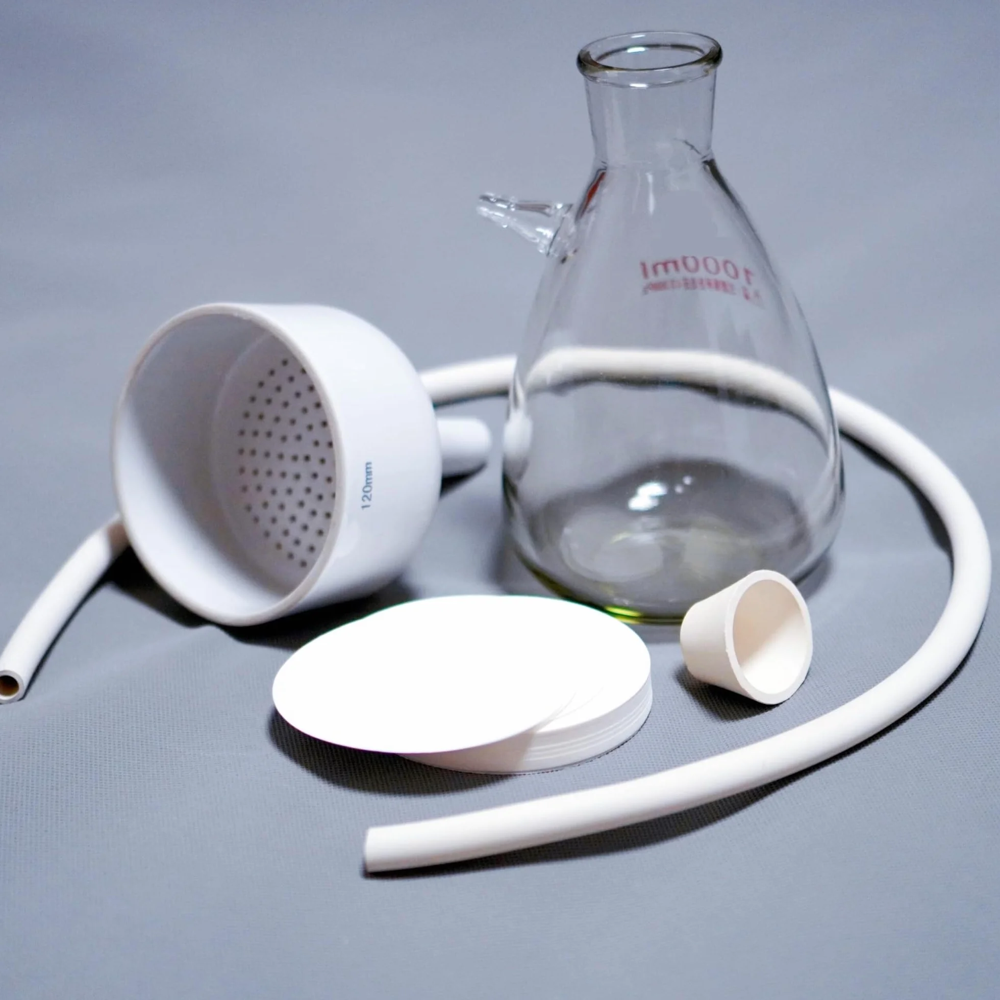 Zestaw lejków filtracyjnych Buchnera 1000ml szkło laboratoryjne lejek porcelanowy kolba szklana bibuła filtracyjna