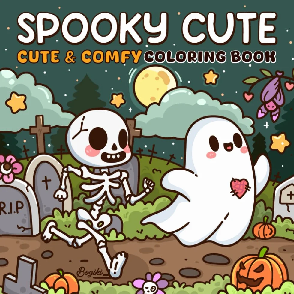 Creepy Cute Creatures Coloring Book Cozy Hygge Moments for Adults Teens Halloween