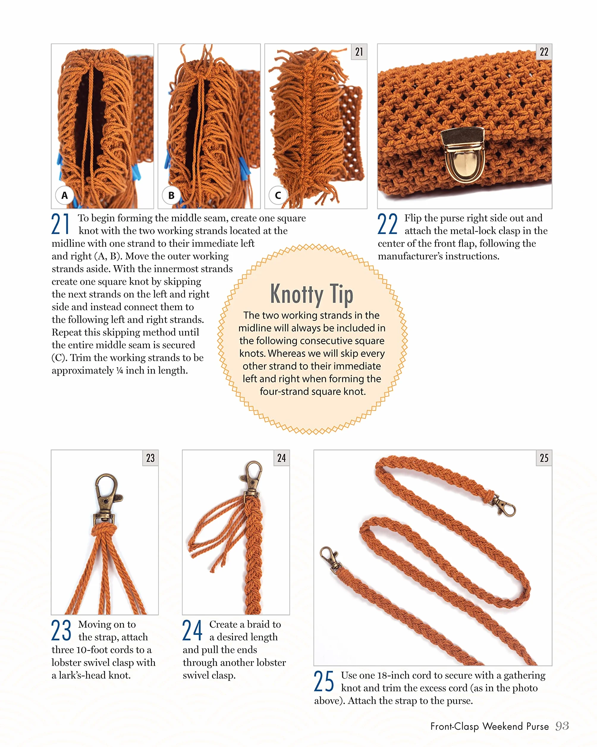 Macramé Knotting Natural Bags & Belts: 18 Beautiful Easy Projects