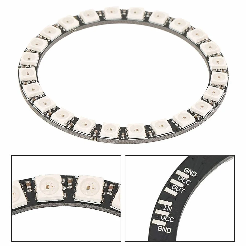 WS2812 5050 RGB LED Ring 24-bitowa DC 5V