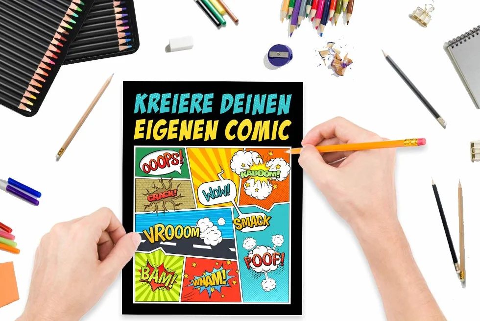Kreiere deinen eigenen Comic: 100 leere Comic-Seiten für Erwachsene, Teenagers & Kinder