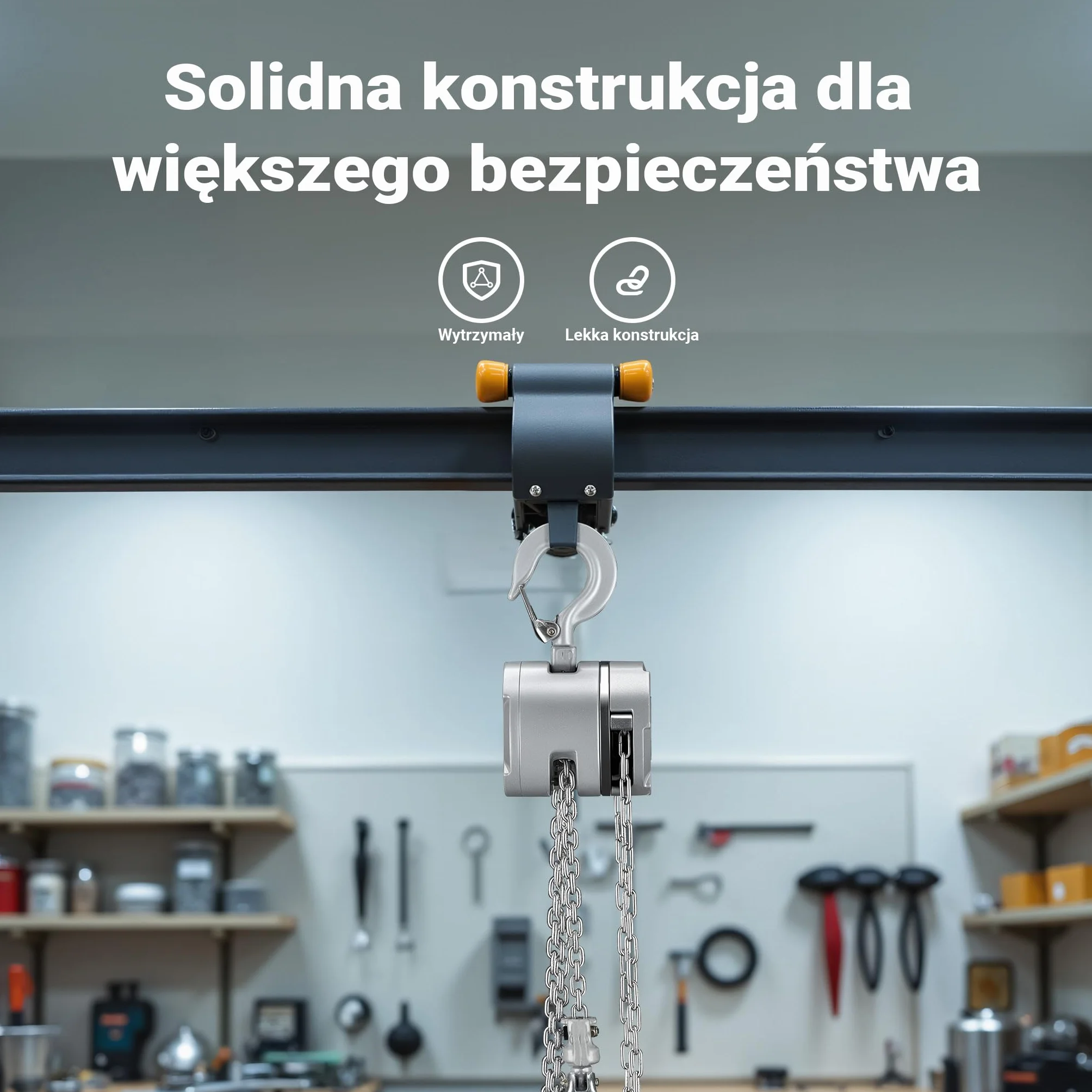 Wiltec Wciągnik łańcuchowy 500 kg G100 3 m ocynkowany łańcuch aluminium uszczelniona przekładnia