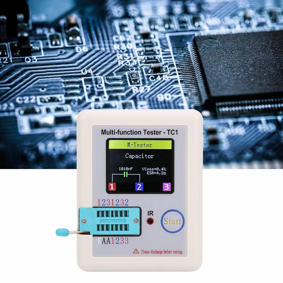 Multifunktionstransistortester, 3,5-Zoll-TFT-Bildschirm LCR-TC1 für Kondensatordioden Diodentester, LCR-TC1-Transistortester