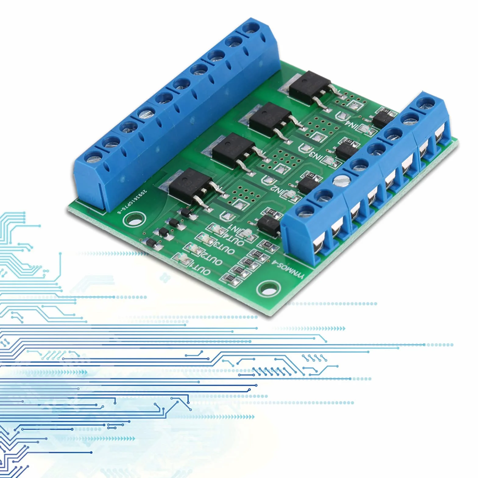 Płyta Mosfet PWM 4 Kanałowy Obwód Wzmacniacza PLC 3-20V do 3.7-27VDC 10A moduł Sterownika moduł MOS FET