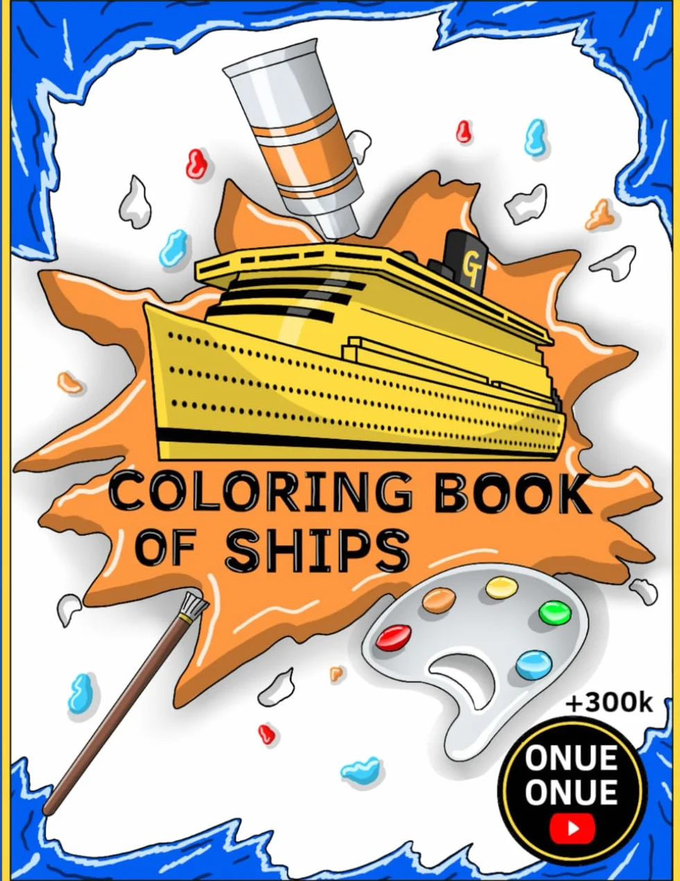 Ship Coloring Book: Color Gold Silver Diamond Animal Ships for Children 3-14