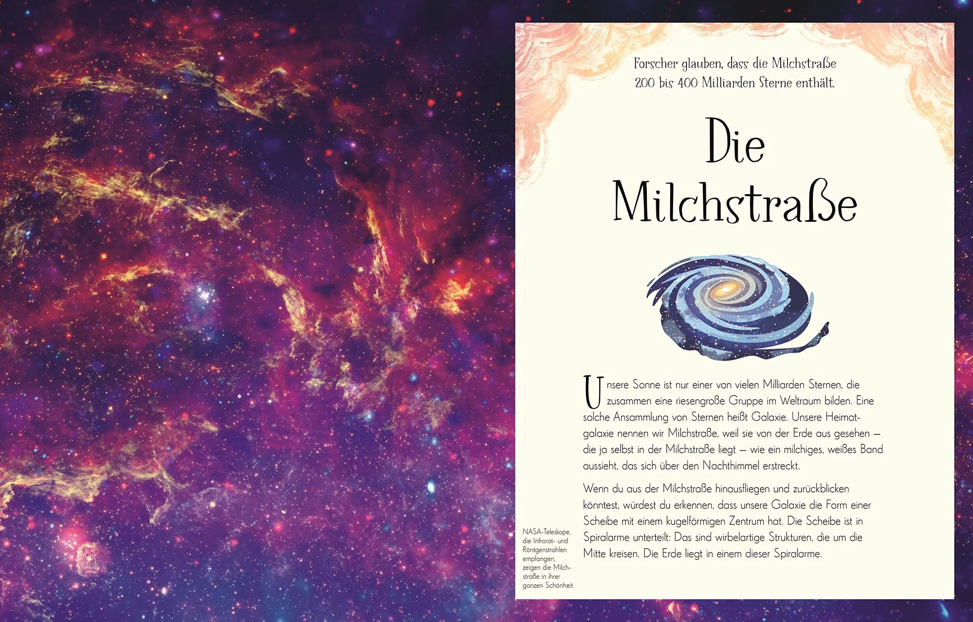 Wundervolle Welt der Sterne: Weltall-Bilderbuch für Kinder ab 8 Jahren mit Goldfolie und Goldschnitt