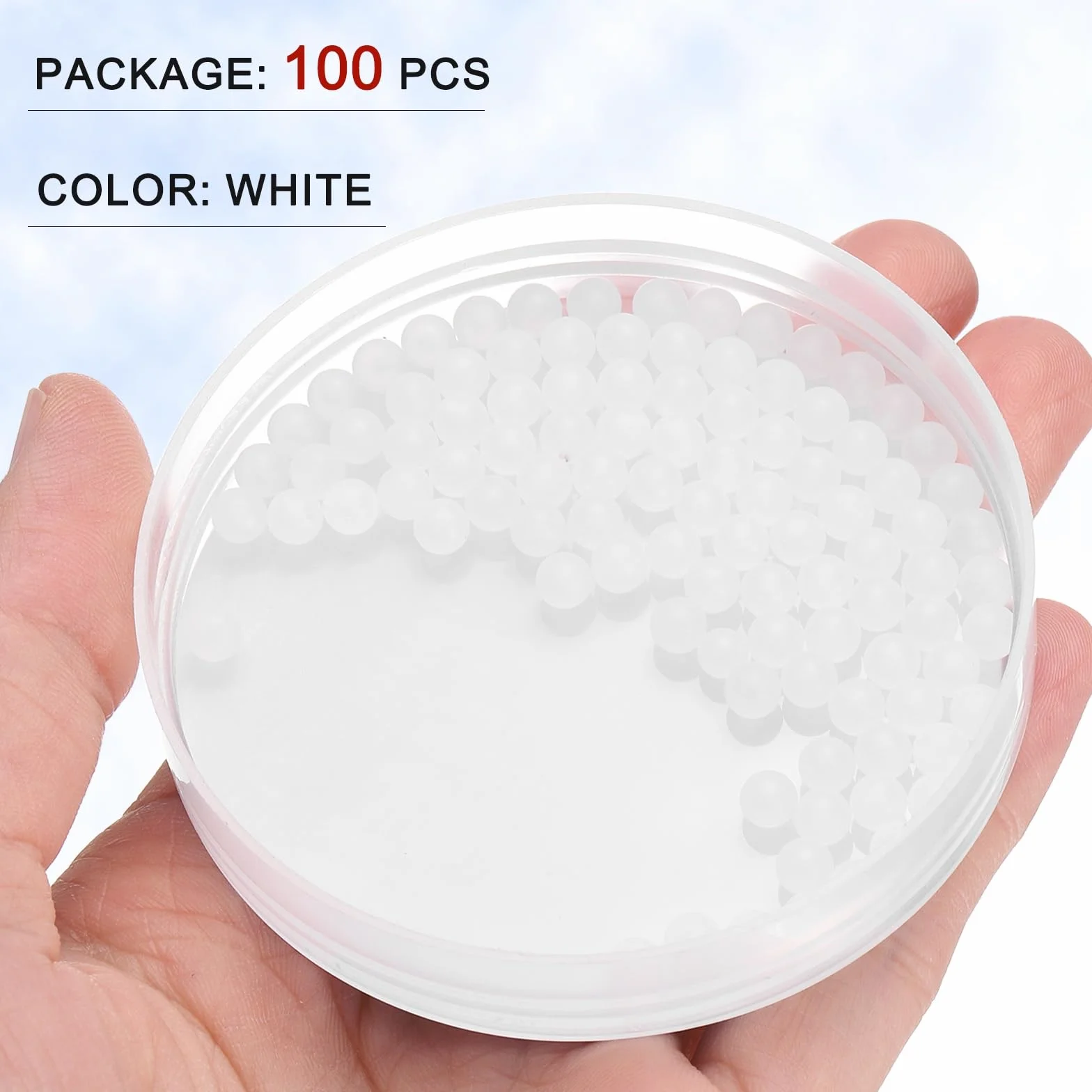 Plastikowe kulki łożyskowe PP 4,5 mm G2 matowa powierzchnia biały 100 szt.