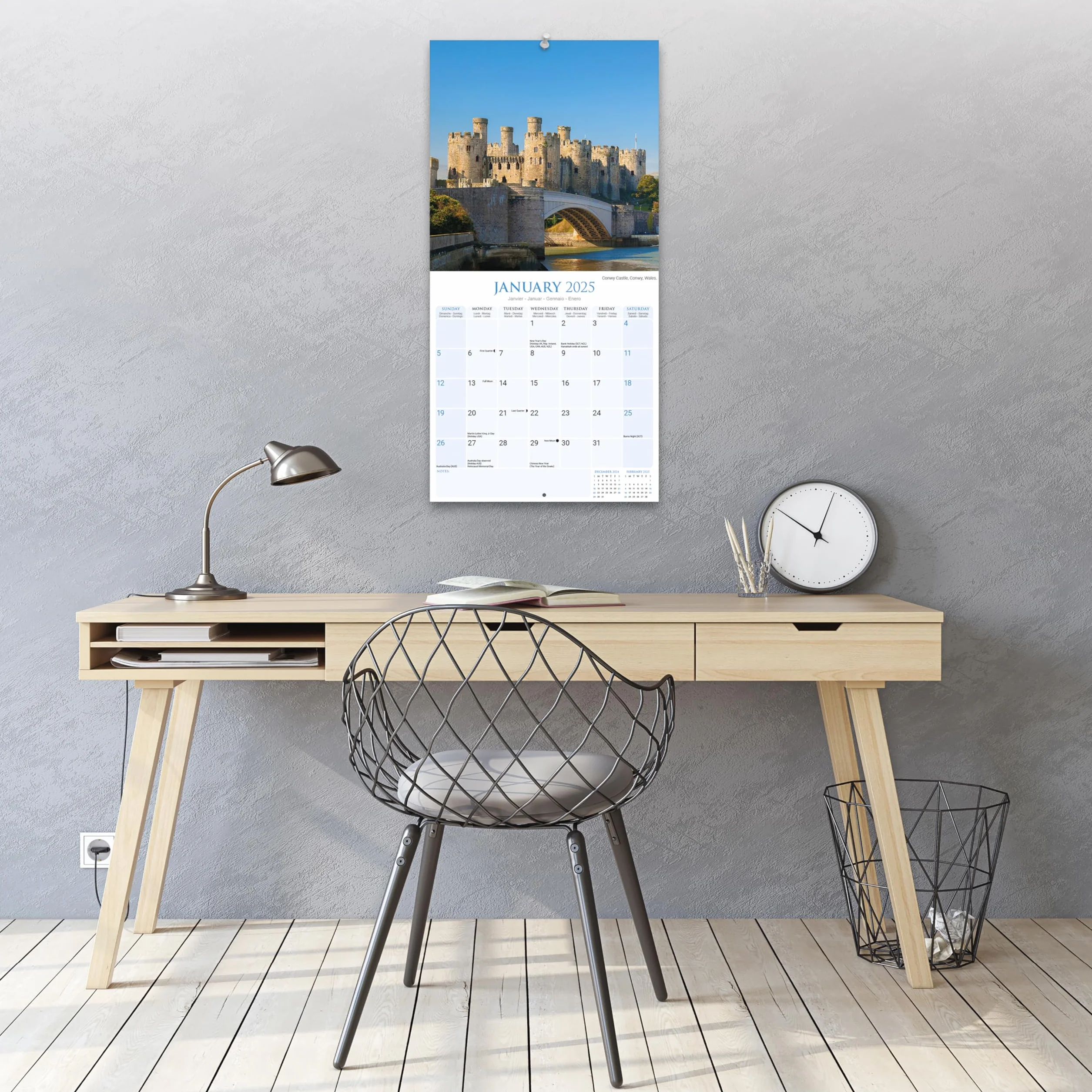 Castles Calendar 2025 Square Scenic Wall Calendar - 16 Month: Original Avonside-Kalender [Mehrsprachig] [Kalender]