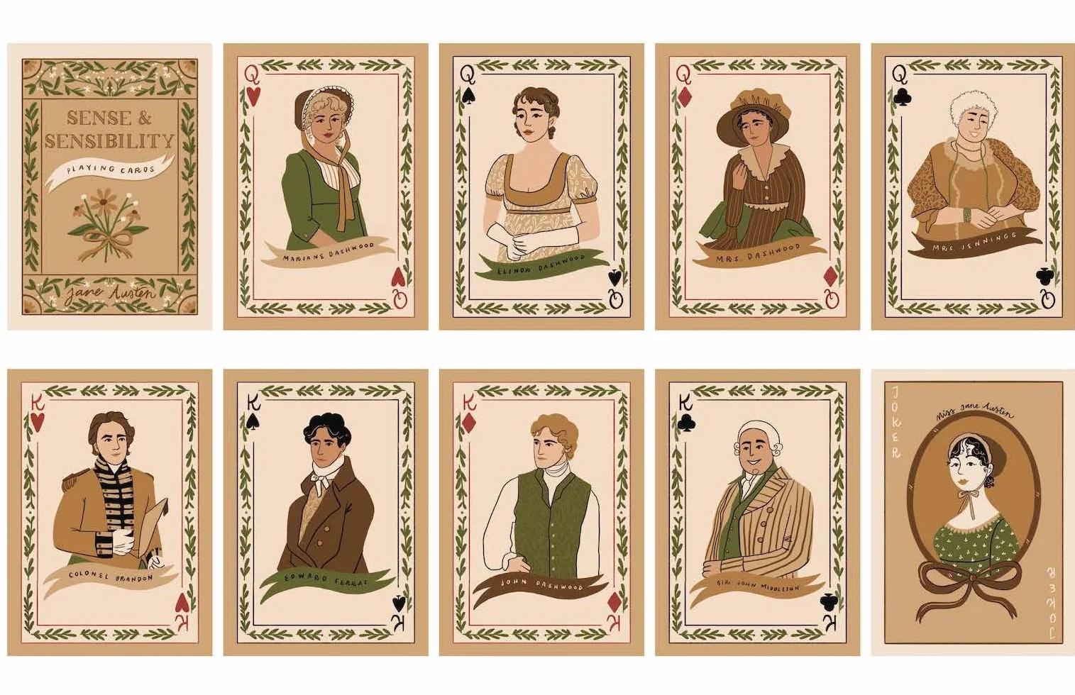 Literary Suits: Jane Austen Collection Playing Cards for Austenites
