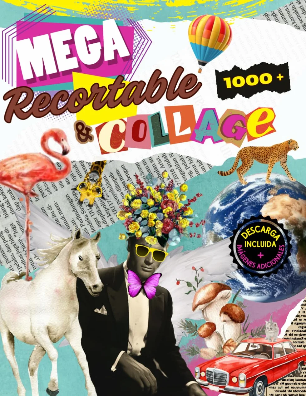 Mega Recortable & Collage: Más de 1.000 sublimes ilustraciones para creativos, ¡con descargas e imágenes extra incluidas!