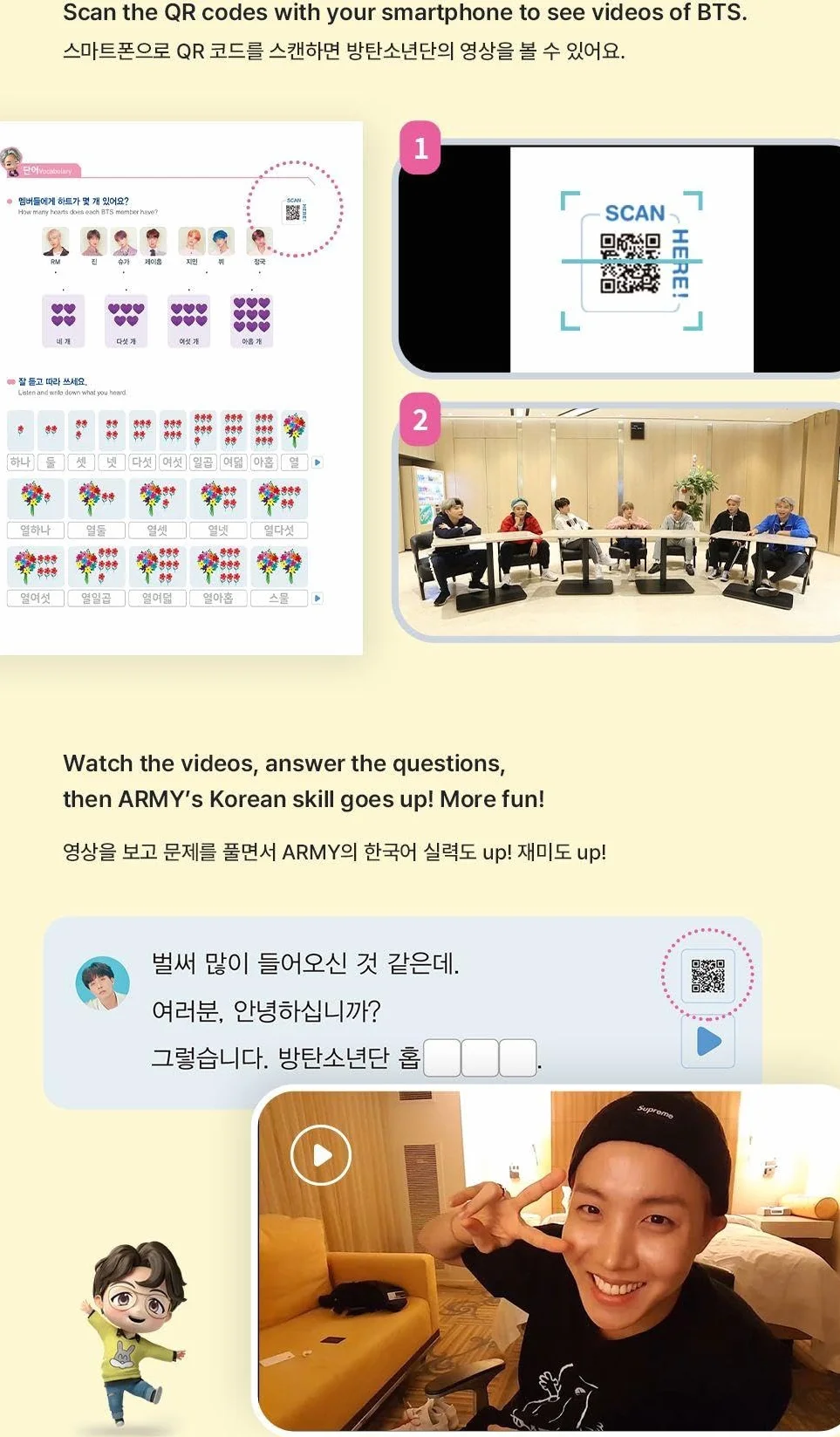 Learn! KOREAN With BTS (Global New Cover Edition) | With Motipen | Korean Learning for Beginners With BTS Voices | Korean Keyboard Stickers | Flash ... K-Pop Dictionary / Gonggi / Tastaturaufkleber