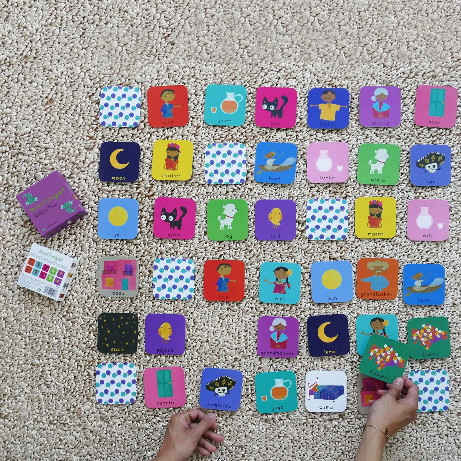Minilingo Flashcards: Bilingual Memory Game With Spanish & English Cards