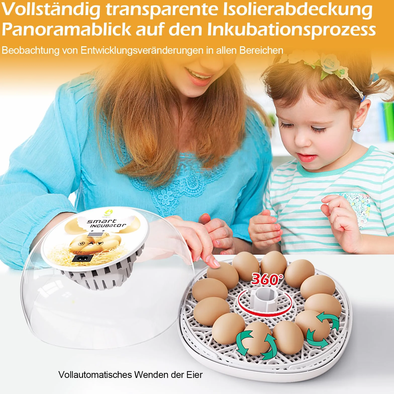 Automatyczny inkubator dla kur 12 jaj 300 ml automatyczne obracanie regulacja temperatury