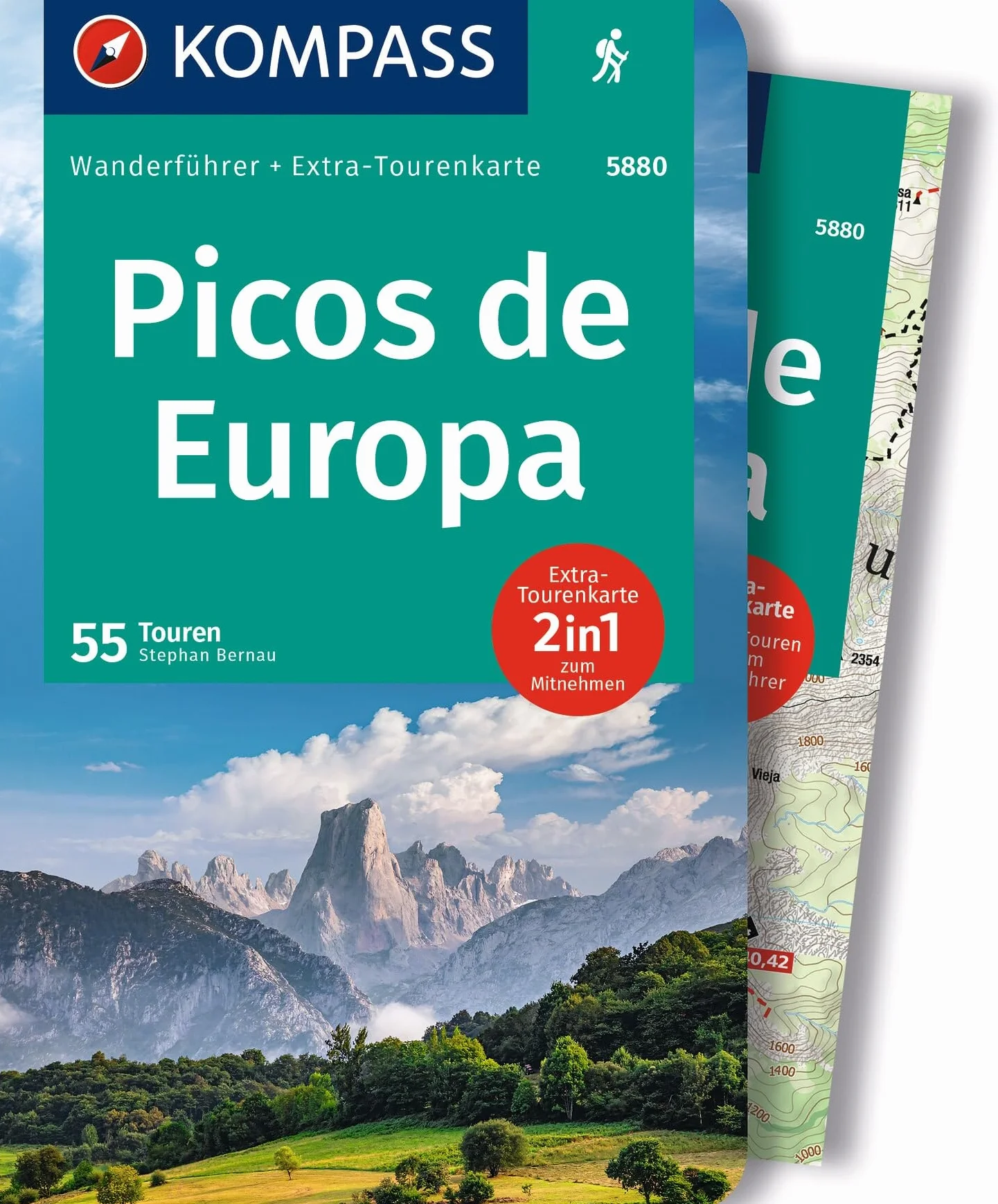 KOMPASS Wanderführer Picos de Europa 55 Touren Extra-Tourenkarte GPS-Daten zum Download