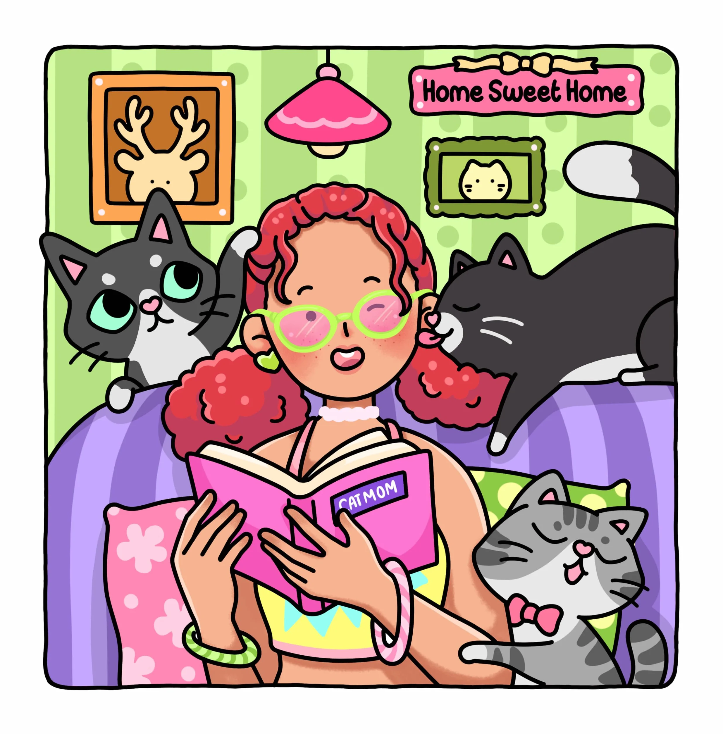 Cat Mom: Cataholic Coloring Book for Adults & Teens Featuring Cute and Mischievous Feline Designs