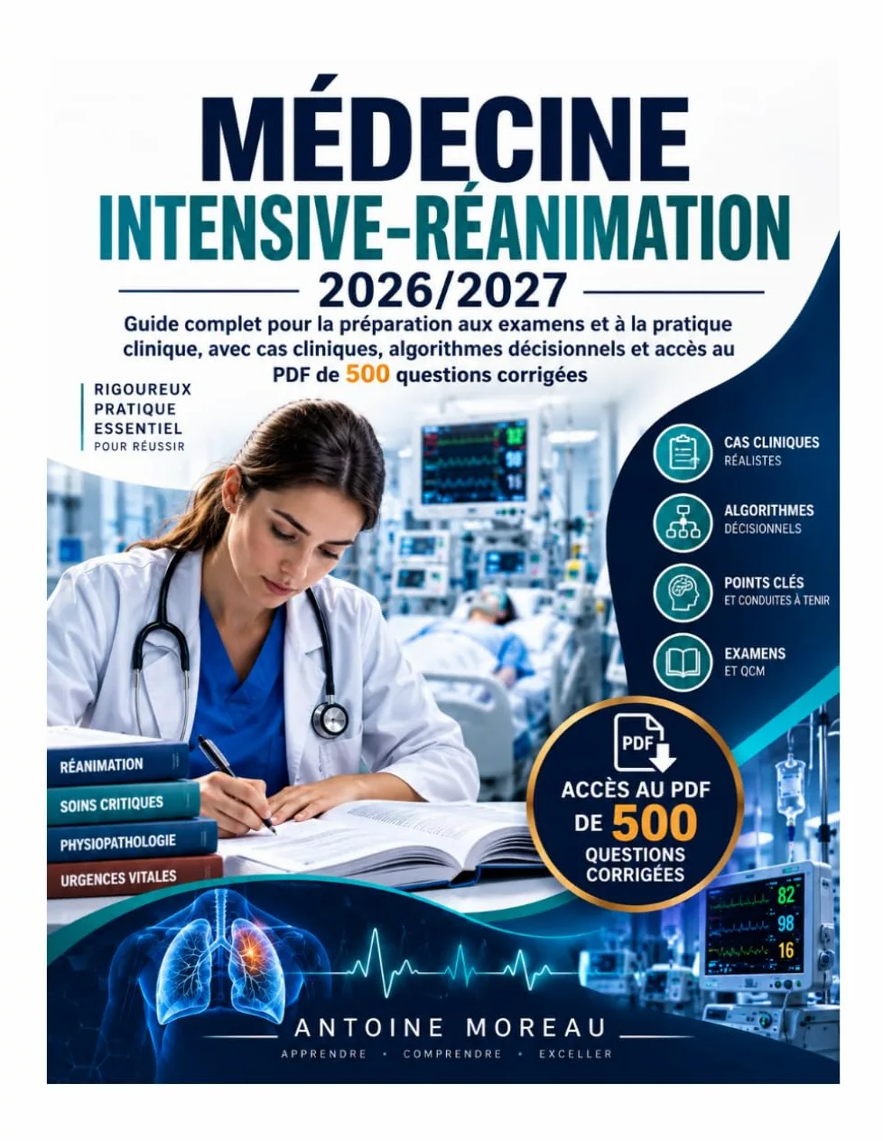Médecine Intensive-Réanimation 2026/2027: Guide complet de préparation aux examens, à la pratique clinique, avec cas cliniques, algorithmes et 500 questions corrigées