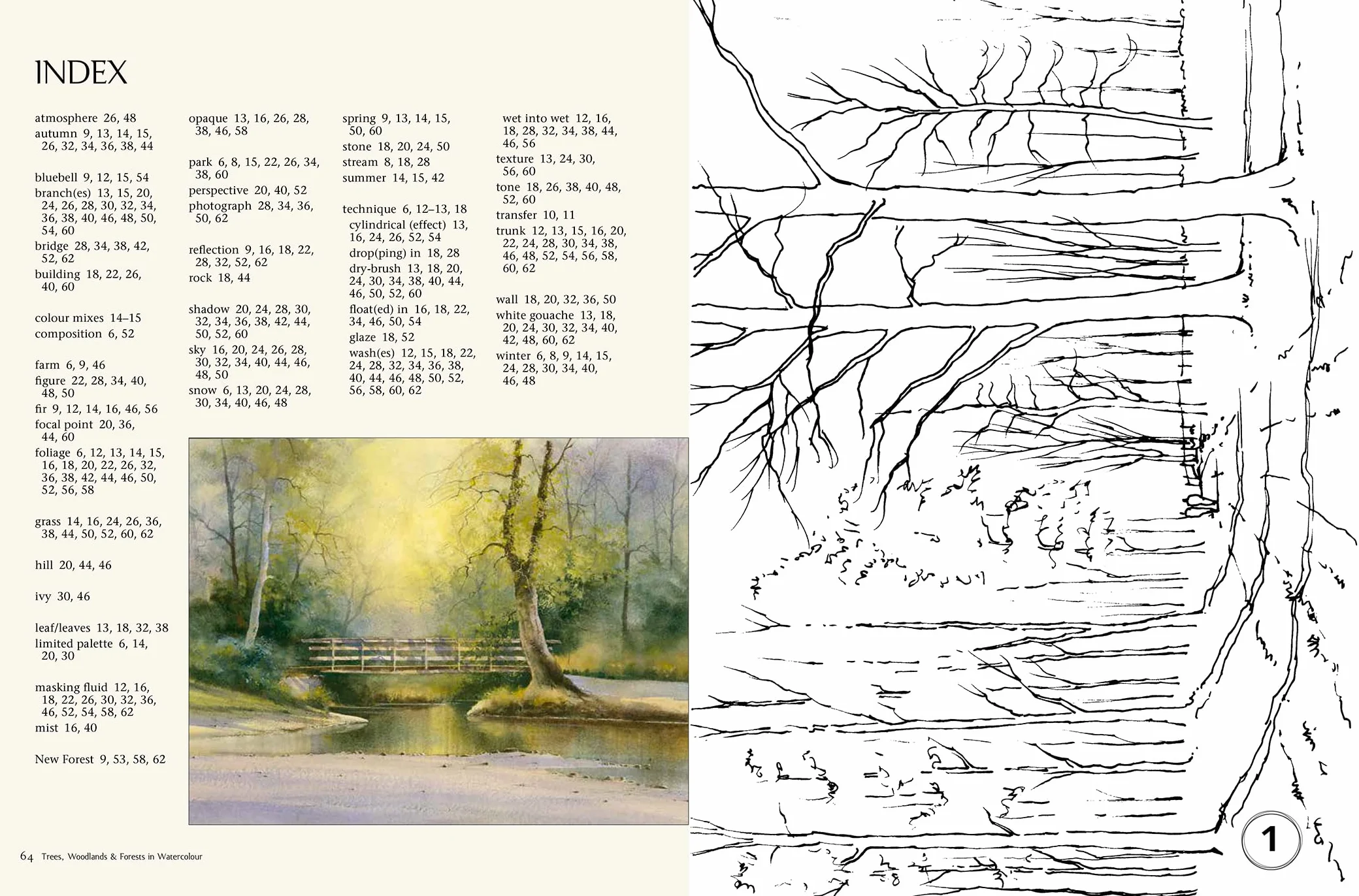 The Watercolour Sourcebook: 60 Inspiring Pictures to Transfer and Paint with Full-Size Outlines