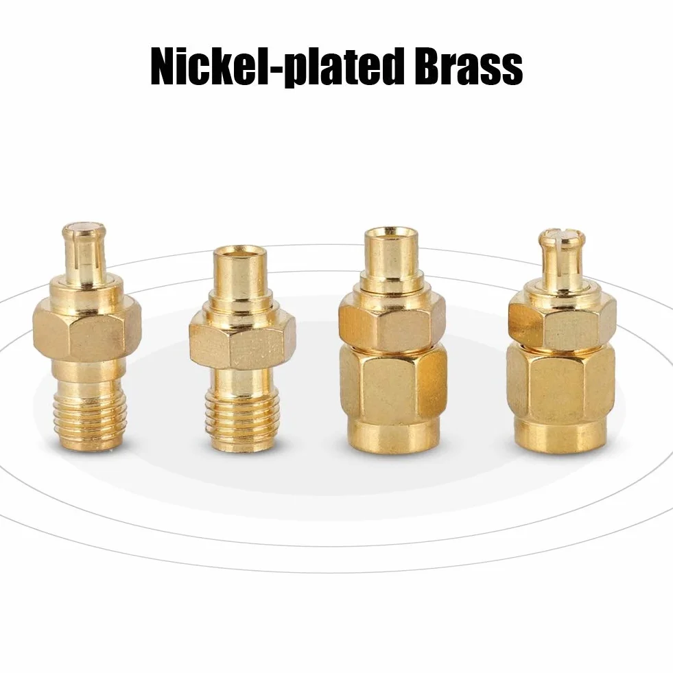 ASHATA MCX-to-SMA Adapter - 4-Piece Nickel-Plated Brass, 50 Ohm Impedance for Antenna Radio, Corrosion Protection RF Coaxial Connection