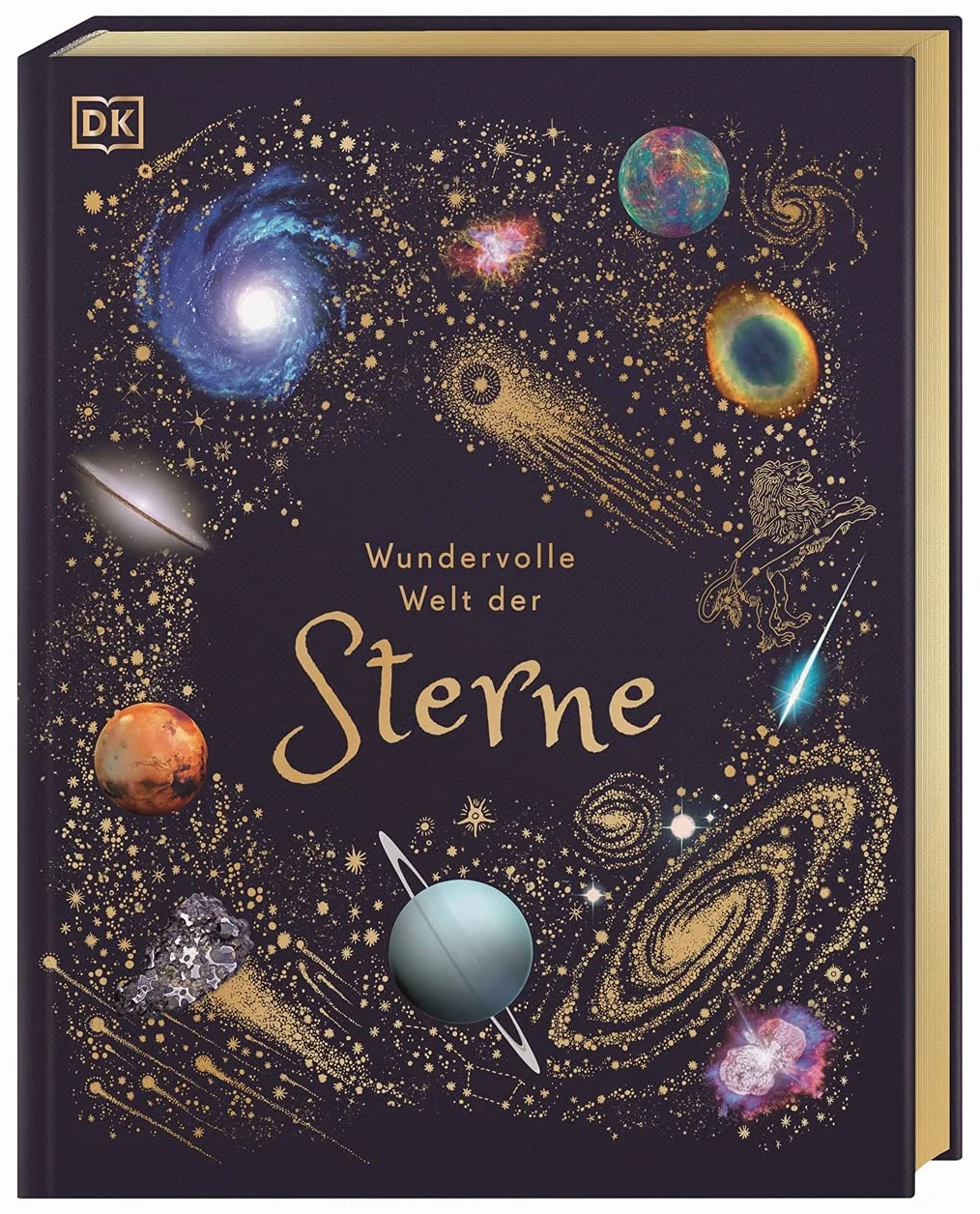 Wundervolle Welt der Sterne: Weltall-Bilderbuch für Kinder ab 8 Jahren mit Goldfolie und Goldschnitt