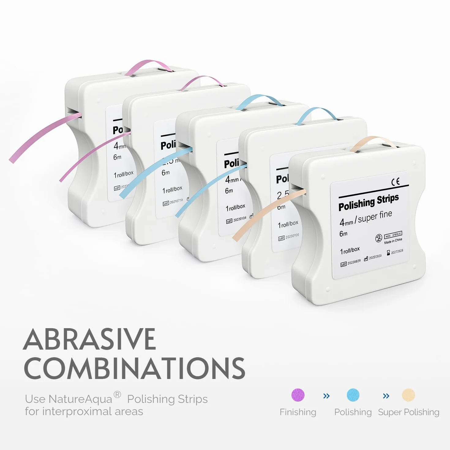 NatureAqua Papier ścierny do zębów paski polerujące 50 μm 4 mm