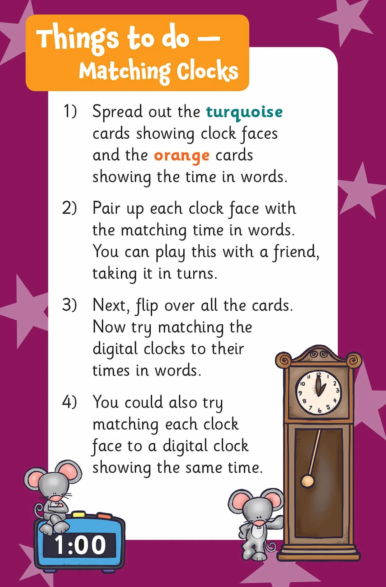 Telling the Time Flashcards for Ages 5-7