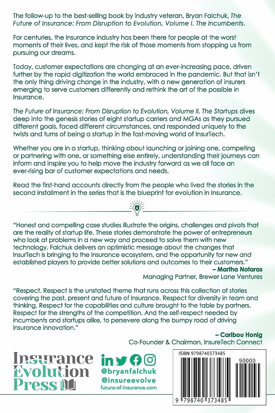 The Future of Insurance: From Disruption to Evolution Volume II The Startups 2