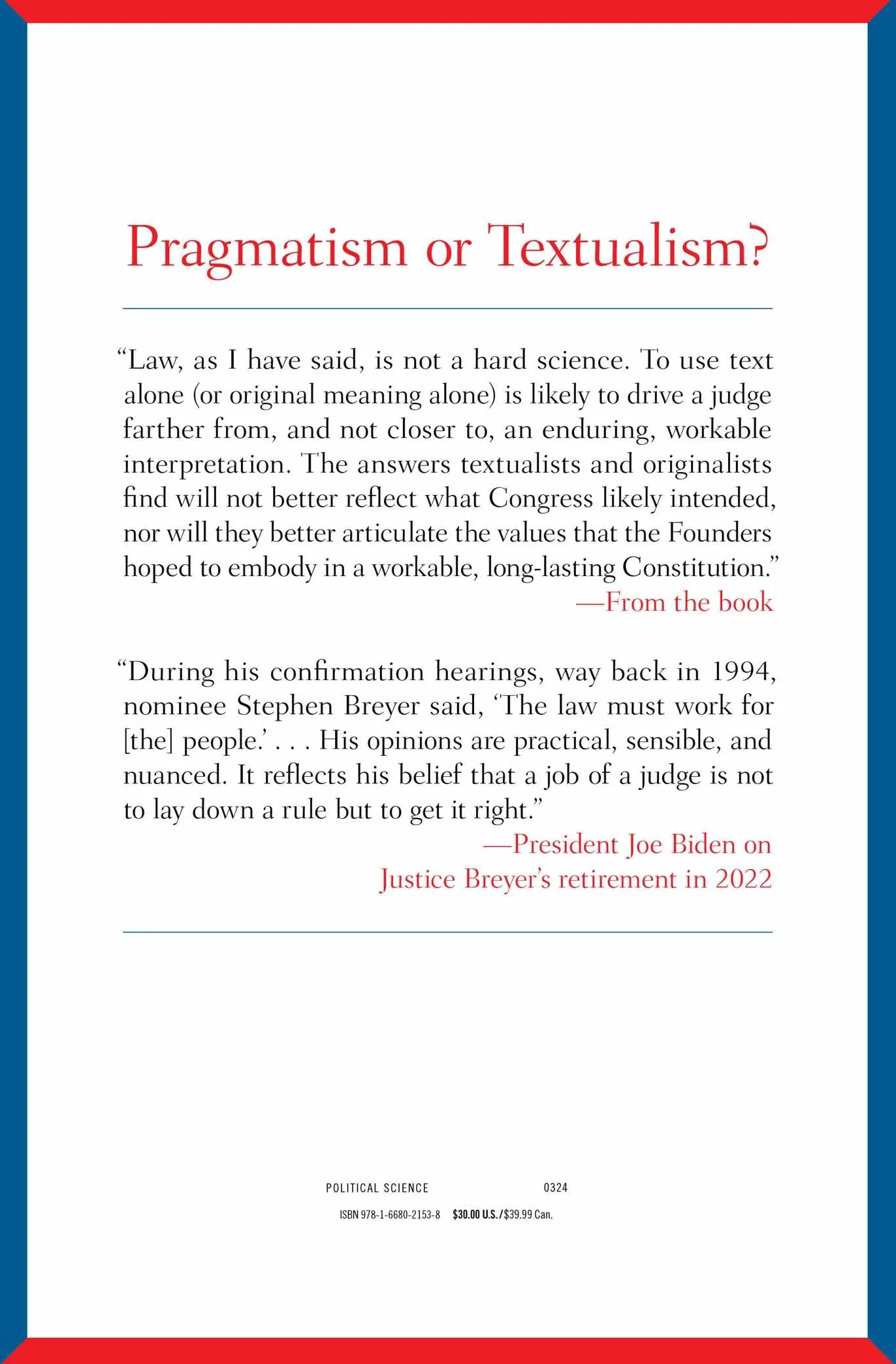 Reading the Constitution: Why I Chose Pragmatism, Not Textualism