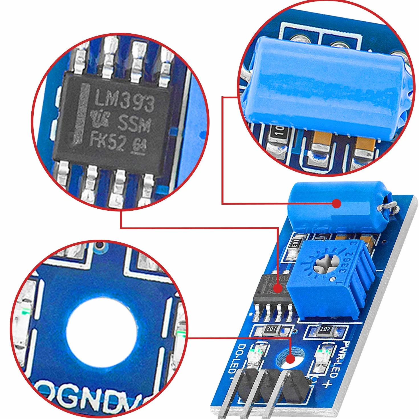 AZDelivery Moduł czujnika wstrząsów wibracyjnych SW420 kompatybilny z Arduino i Raspberry Pi