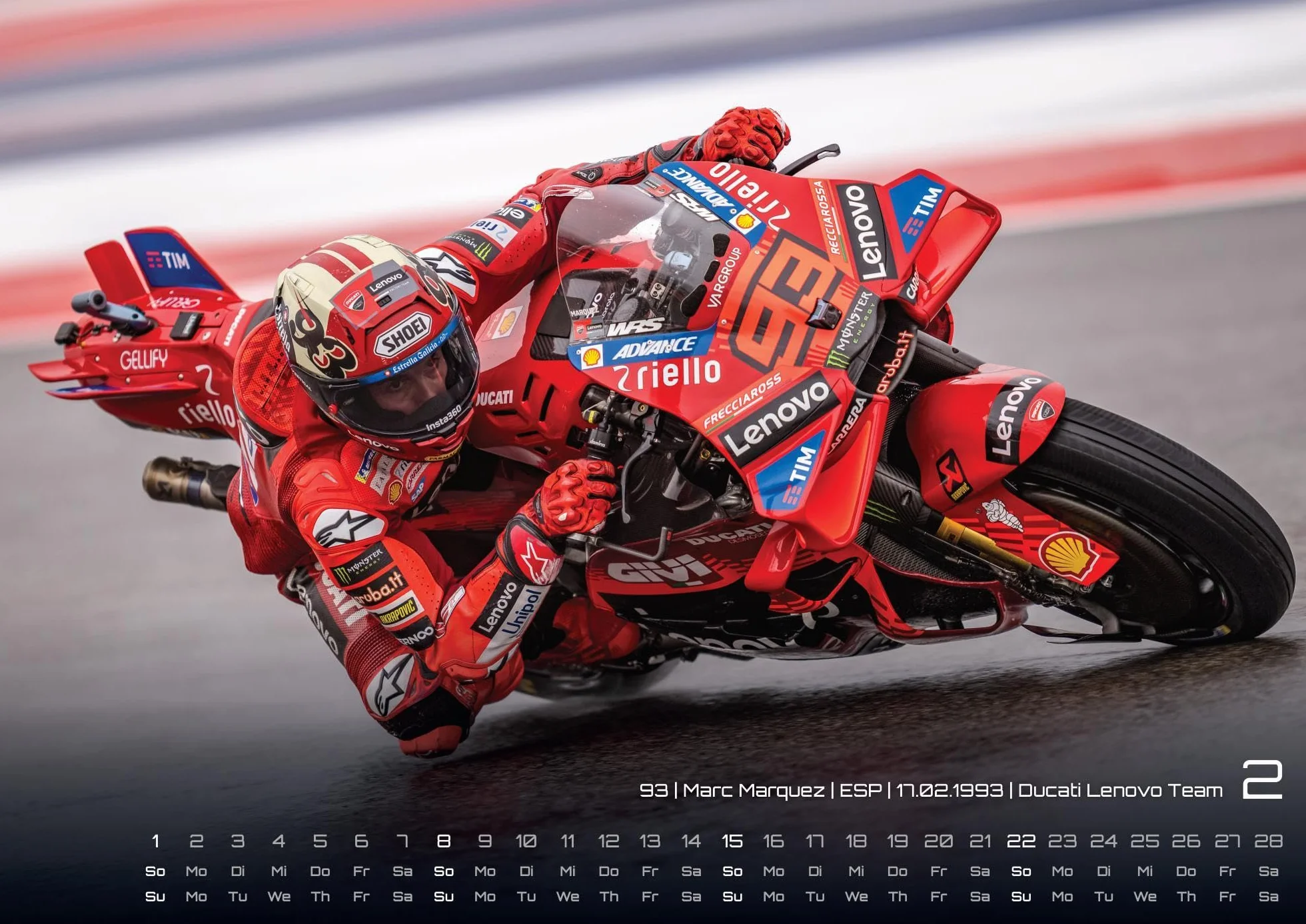 MotoGP Kalender 2026 DIN A3 Motorrad Grand Prix Wandkalender 42x30 cm