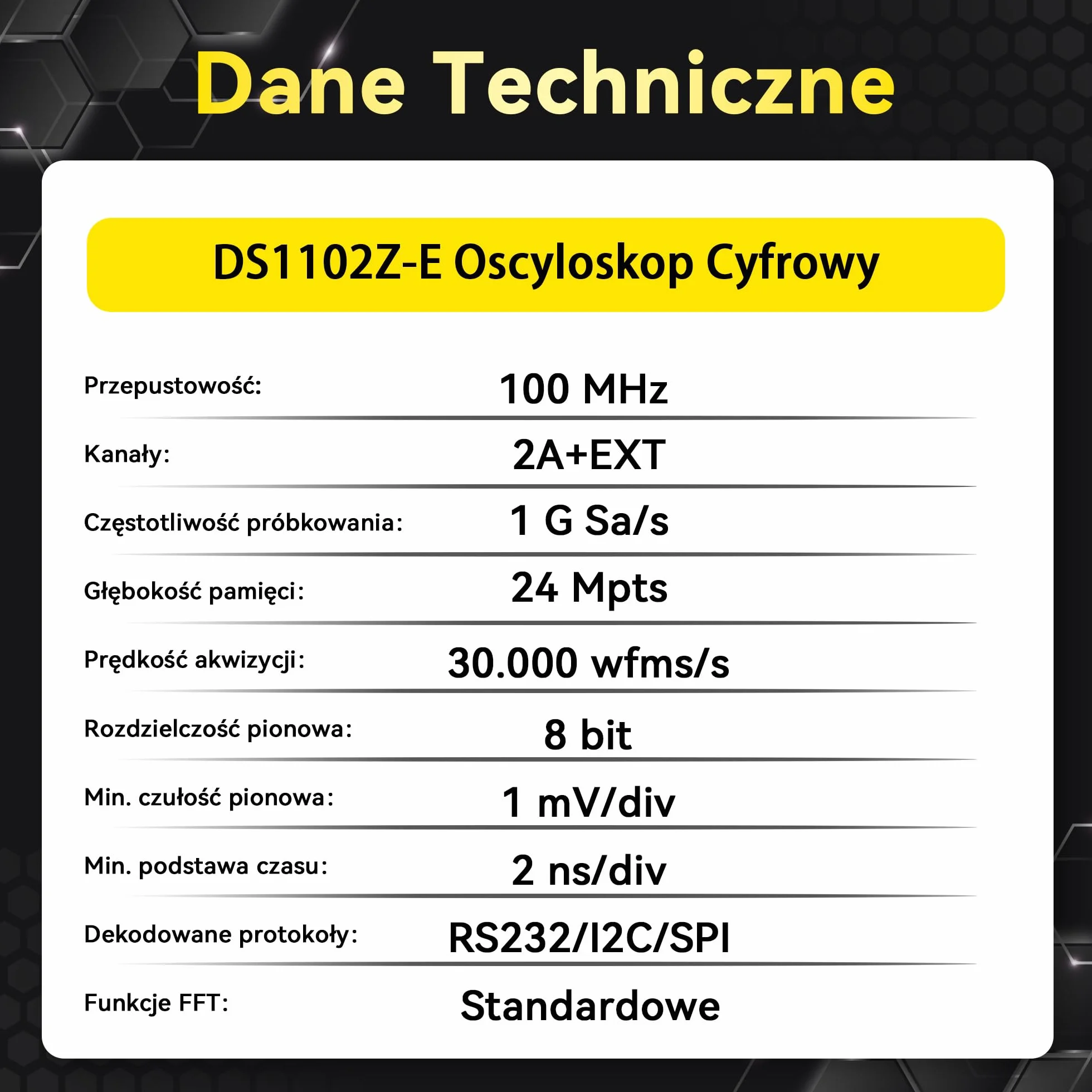 RIGOL Oscyloskop,DS1102Z-E Cyfrowy Oscyloskop,100 MHz,2A kanały+EXT,7-calowy ekran fluorescencyjny HD,Wysoka opłacalność,Idealny do badań,napraw i nauczania laboratoryjnego