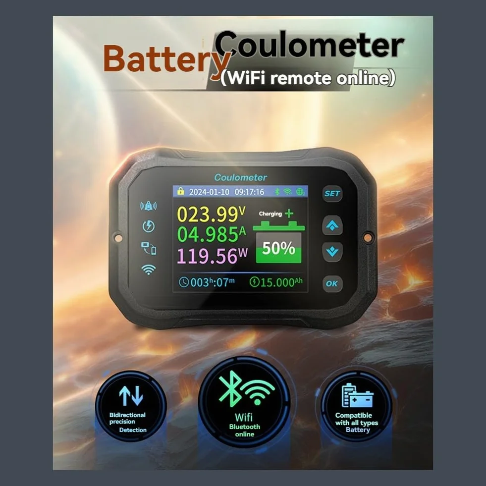 KM140F Miernik kulombowy WiFi do akumulatorów litowych i kwasowo-ołowiowych