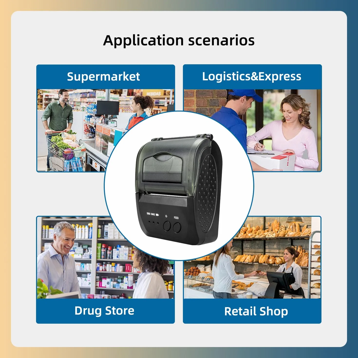 NetumScan Bezprzewodowa termiczna drukarka paragonów Bluetooth 58 mm Mini USB POS kompatybilna z Android/iOS/PC/Windows