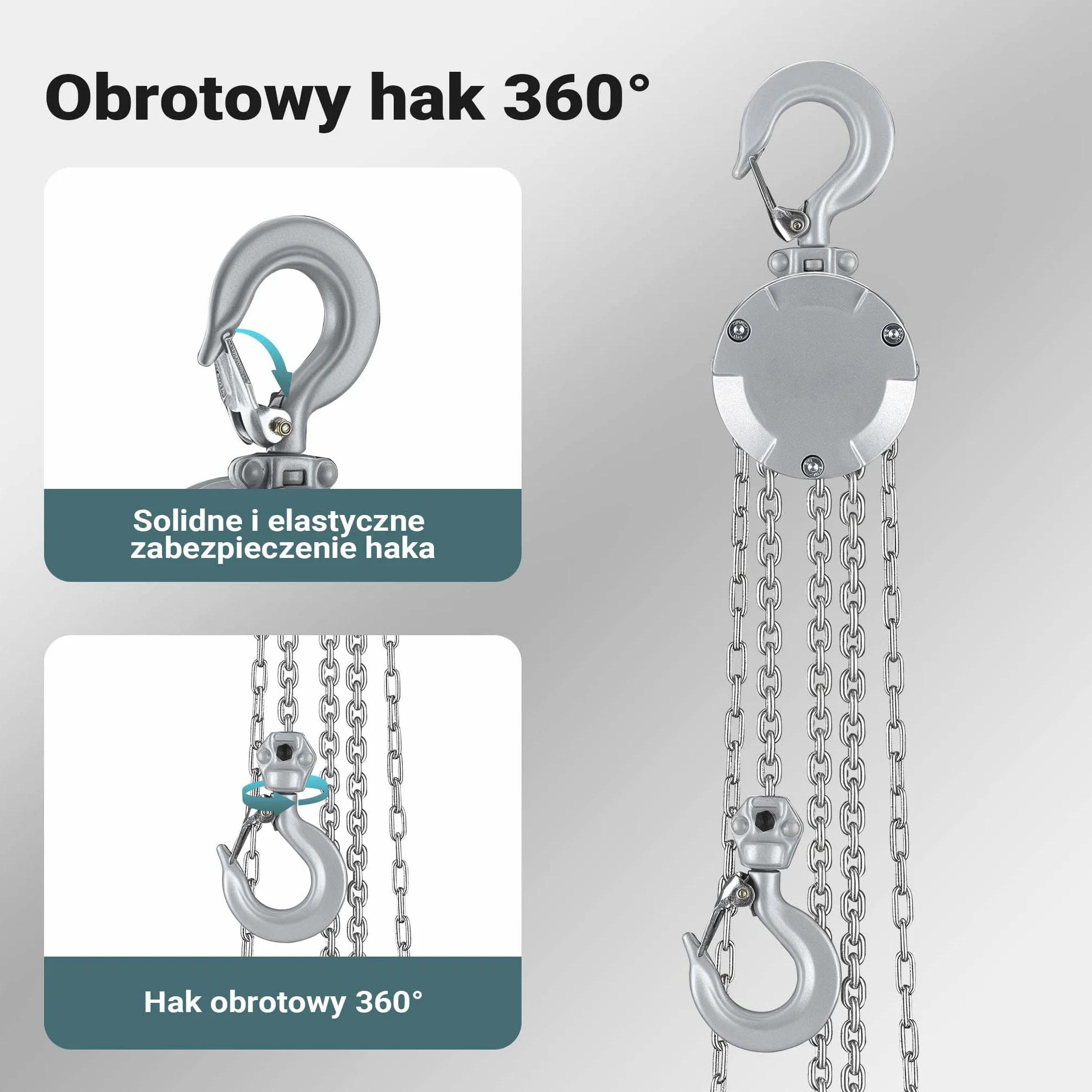 Wiltec Wciągnik łańcuchowy 500 kg G100 3 m ocynkowany łańcuch aluminium uszczelniona przekładnia