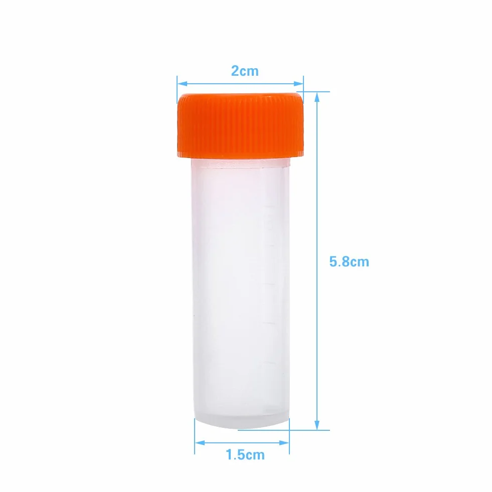 Plastikowe Probówki 5 ml z Pokrywką, 10 szt. Laboratoryjne z Podziałką