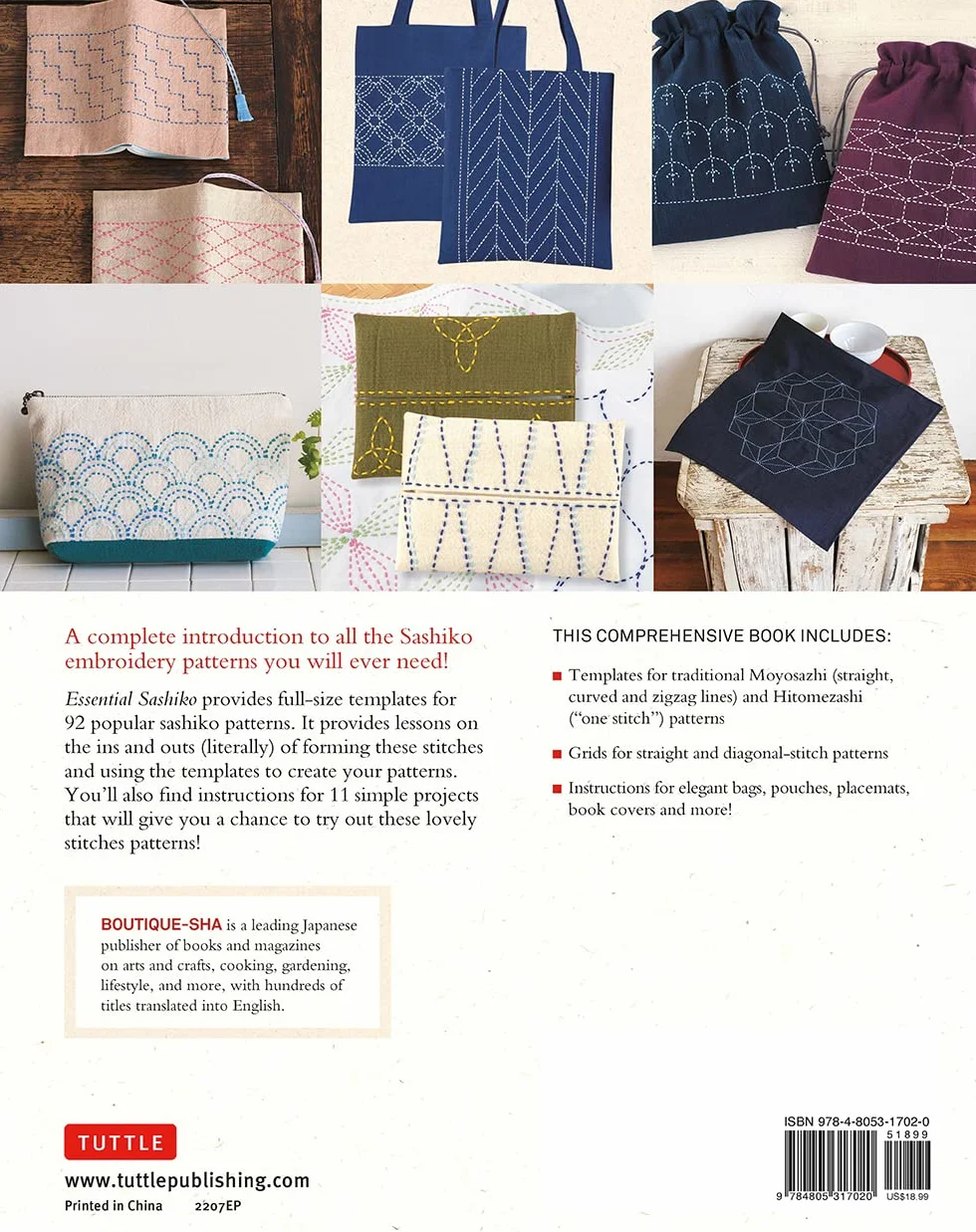 Essential Sashiko: 92 of the Most Popular Patterns (with 11 Projects and Actual Size Templates)