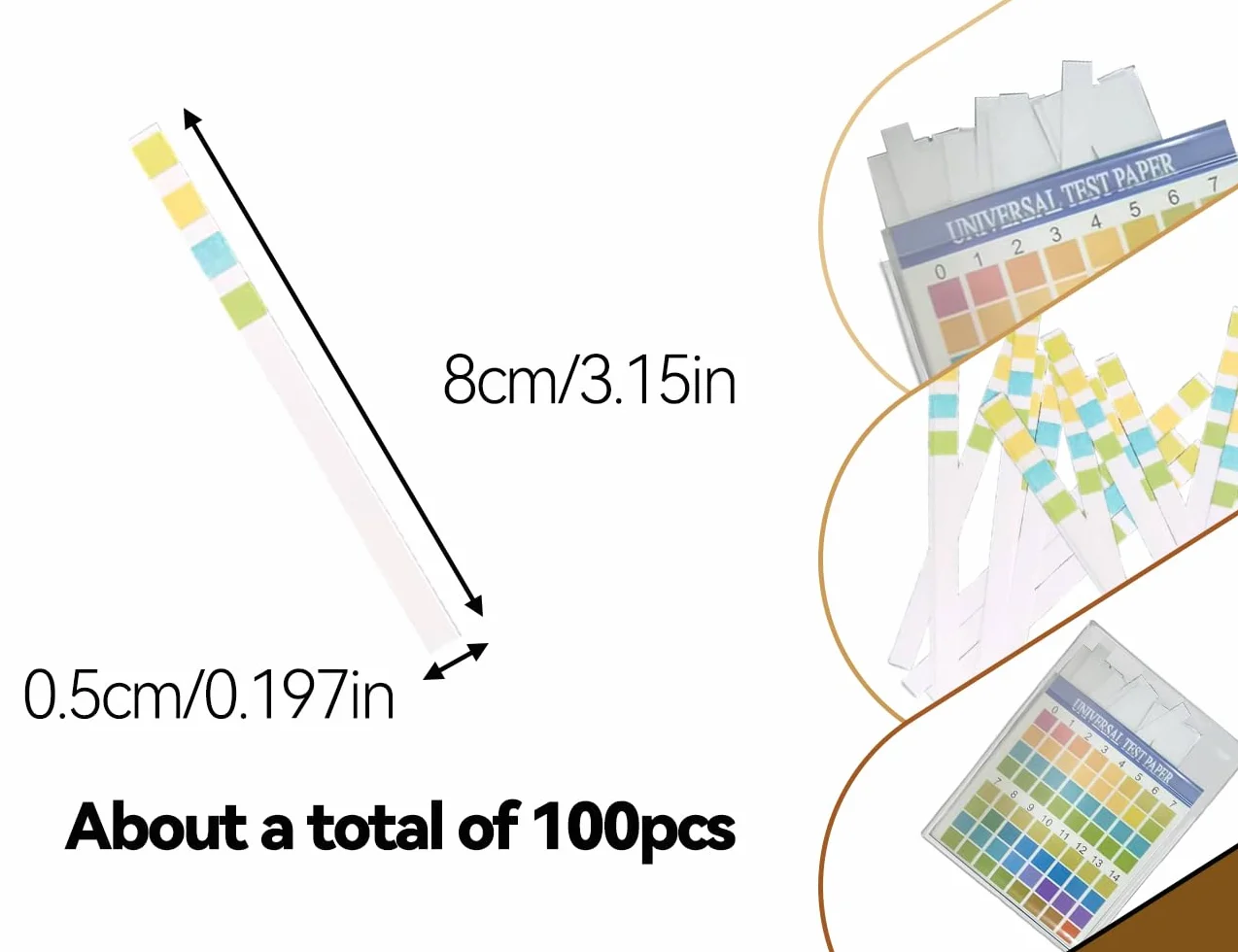 100 sztuk pasków testowych PH, papier lakmusowy na bazie kwasu, zakres pomiarowy (paski pomiarowe pH 0-14), do zastosowania w domu, akwariach, laboratoriach, moczu, wodzie pitnej