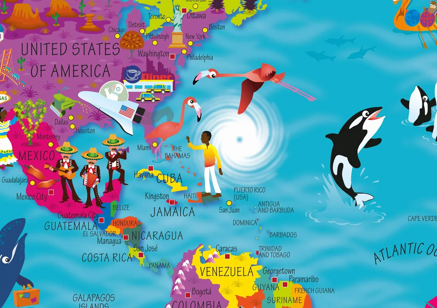 Collins Children’s World Wall Map Illustrated Poster
