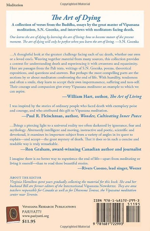 The Art of Dying: Talks on Vipassana Meditation by SN Goenka
