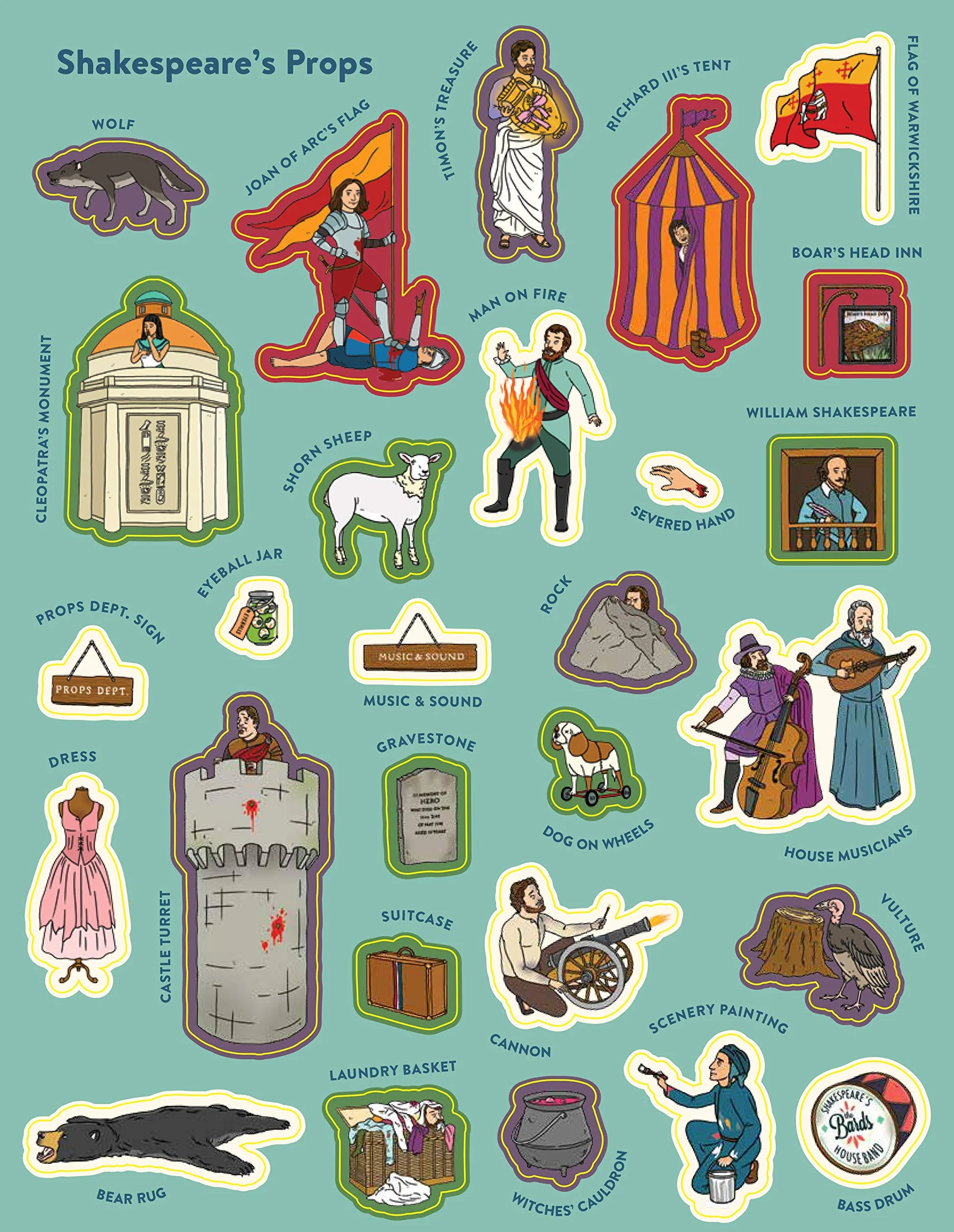 The Shakespeare Timeline Stickerbook: See All the Plays of Shakespeare Being Performed at Once in the Globe Theatre!: 2