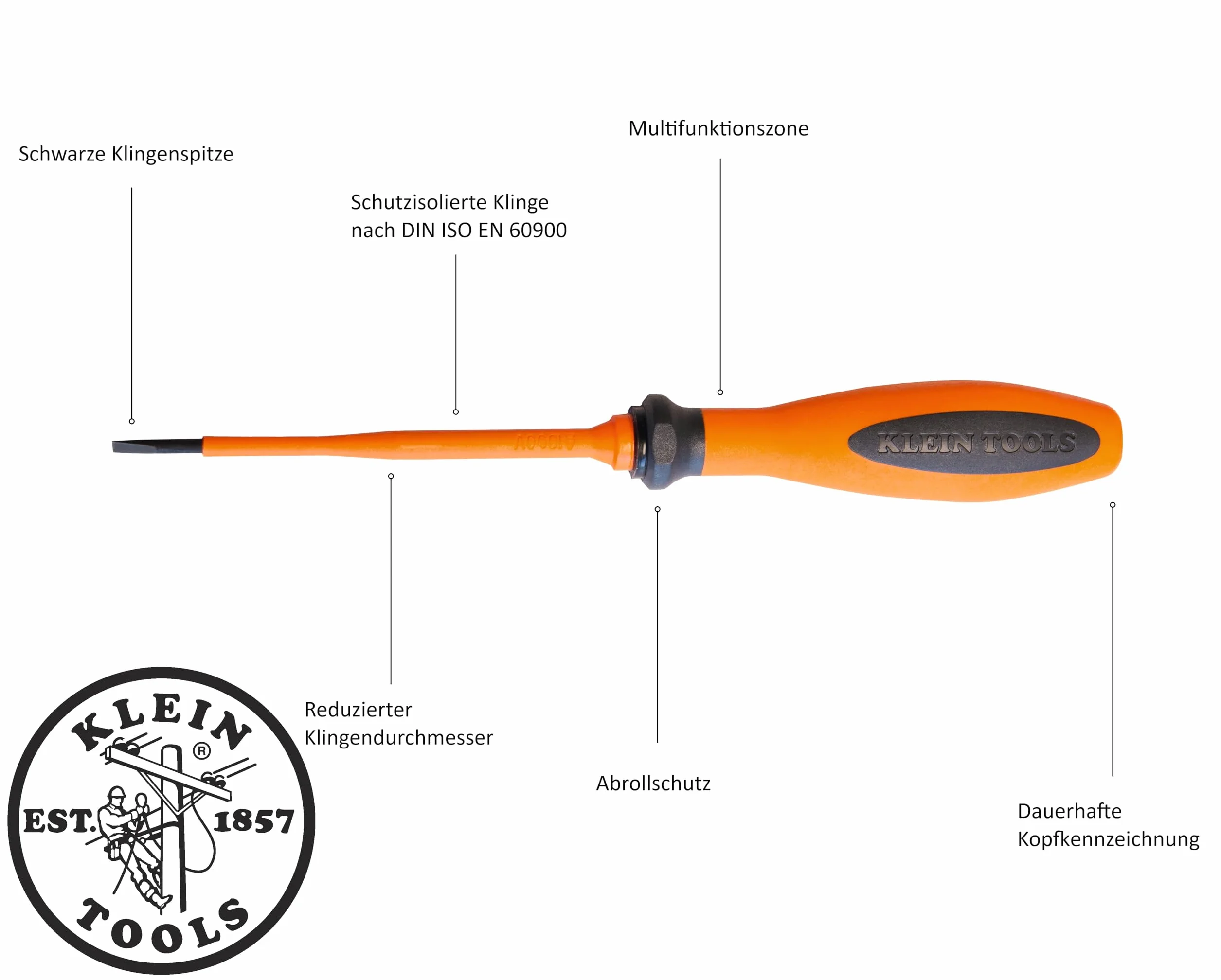 KLEIN TOOLS Śrubokręt izolowany PH 2 x 100 mm VDE krzyżowe Phillips