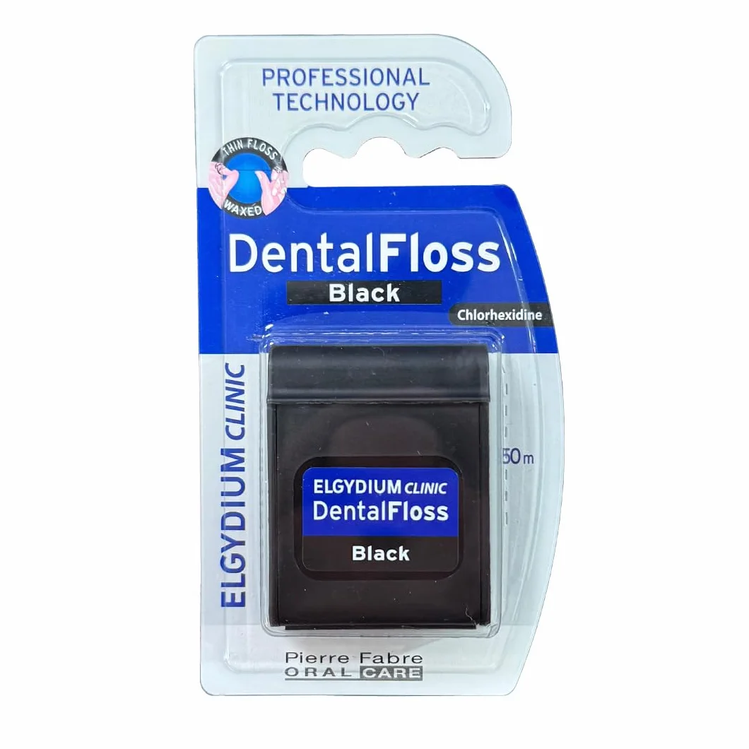 Elgydium Taśma dentystyczna Elgydium Clinic Black With do profesjonalnego użytku w celu zwiększenia wydajności przy każdym użyciu z pomiarem lub specyfikacją 50M