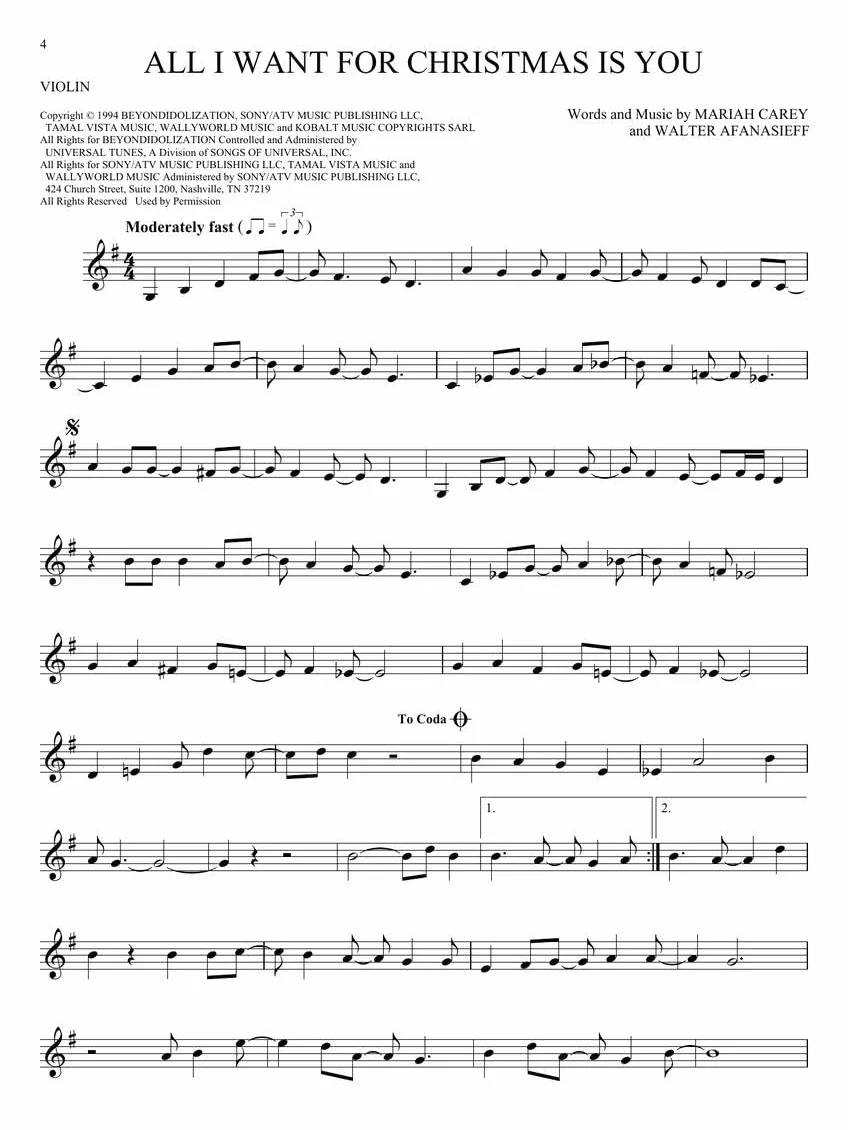101 Christmas Songs for Violin