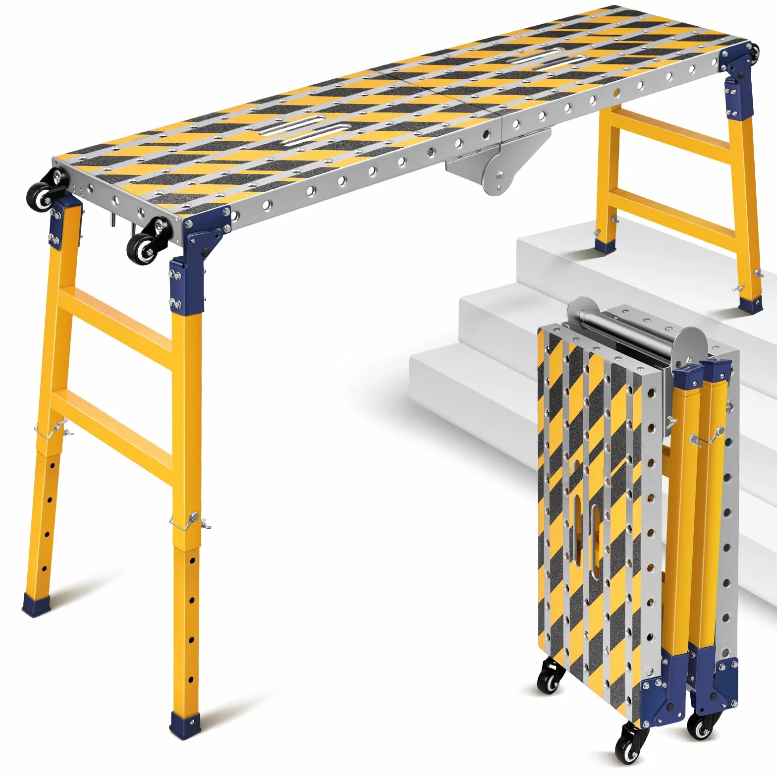 Składana platforma robocza 2 w 1 140 x 36 cm ocynkowana z regulacją