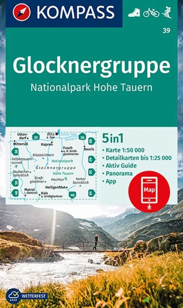 39 glocknergruppe hope tauern: Wandelkaart Schaal 1 : 50.000