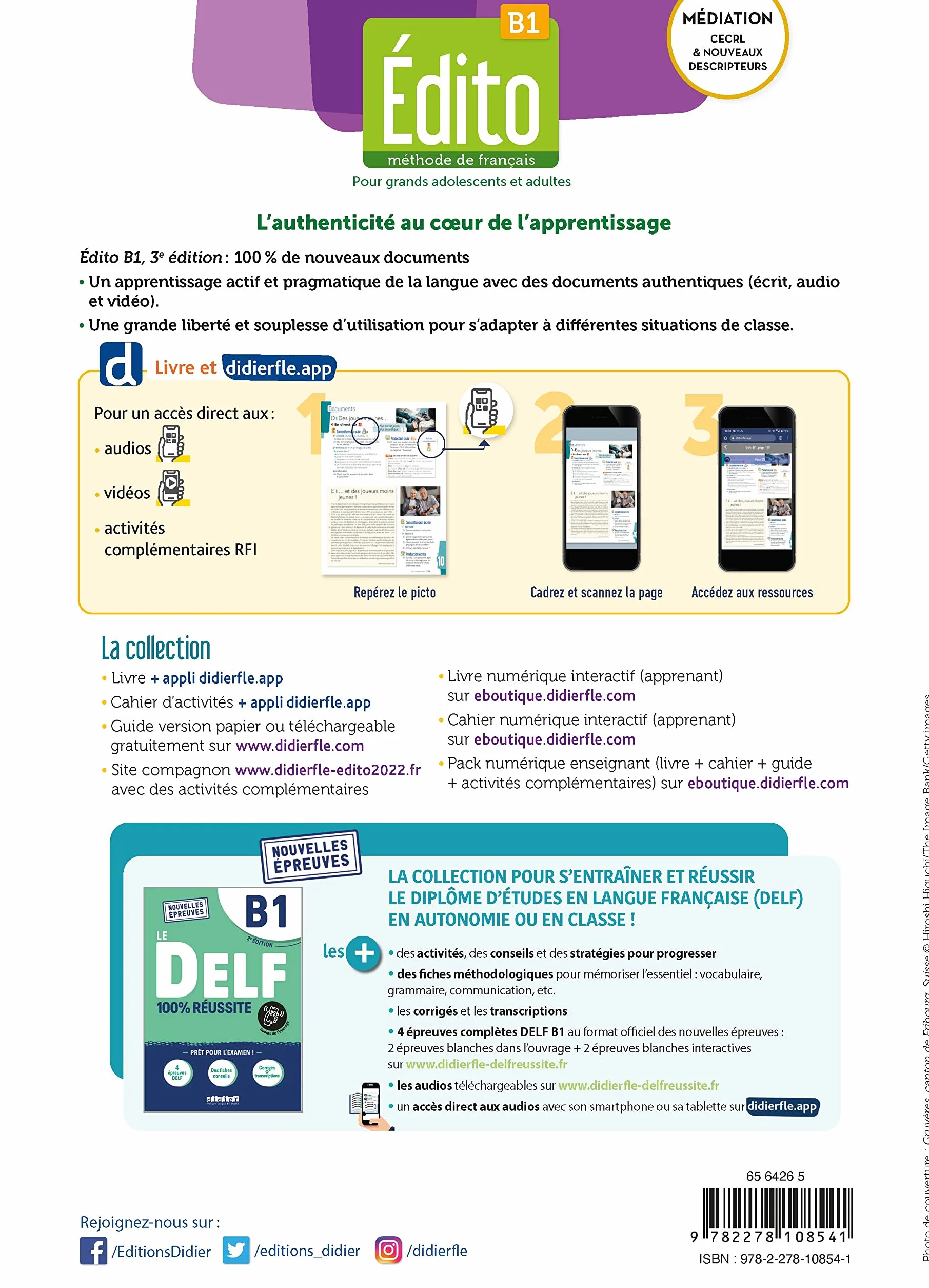 Édito B1 - Livre + didierfle.app: Nouvelle Edition 2023
